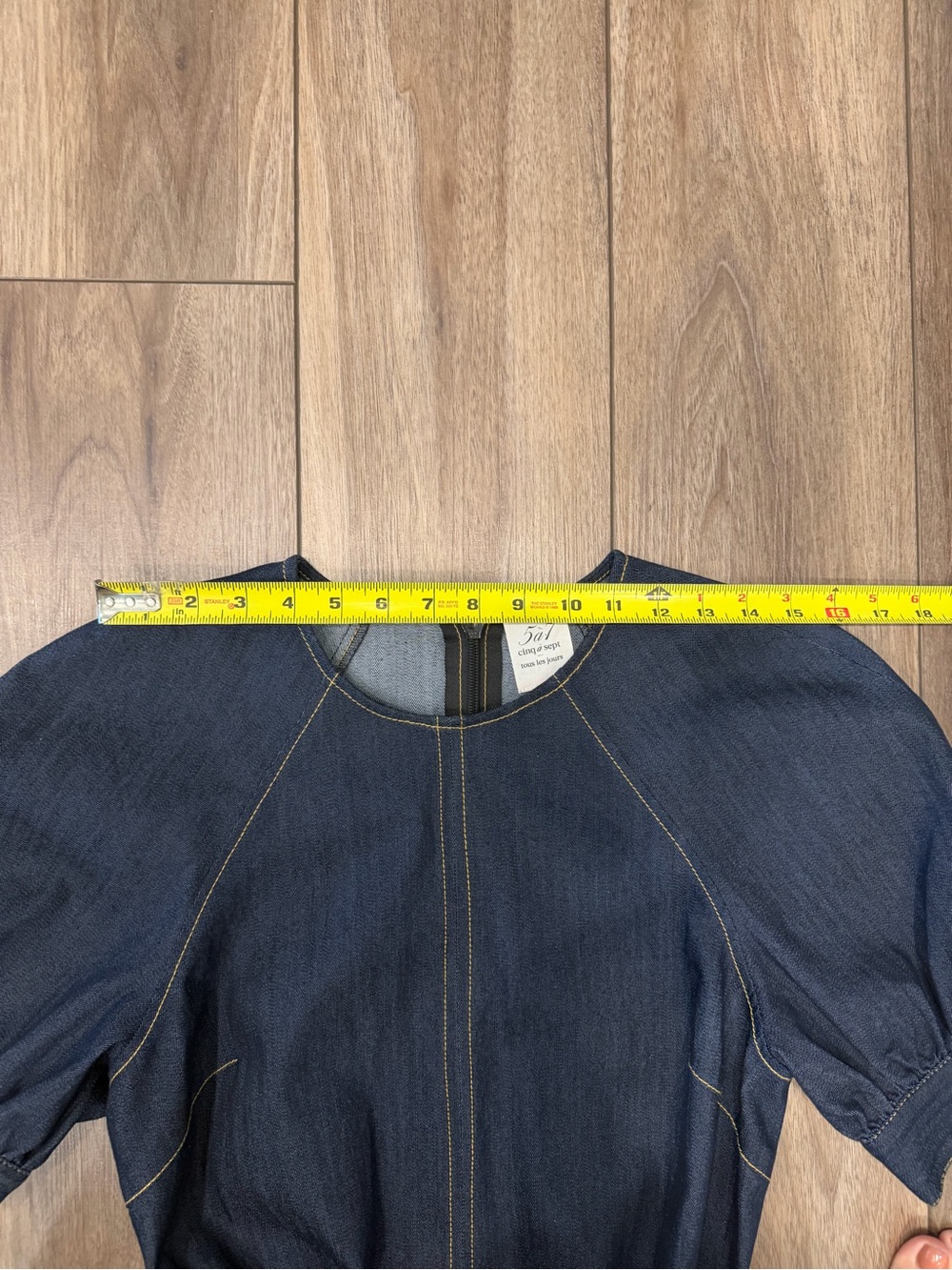 cinq a sept Navy Blue Denim Mini Dress with Belt - Picture 9 of 14